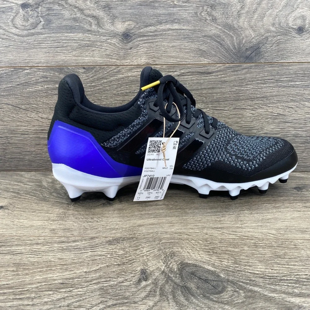 Adidas Ultraboost Football Cleat Mens 11 Black Grey Purple JP7410 Primeknit